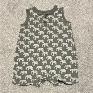 GAP Organic Cotton Green Elephant Baby Romper